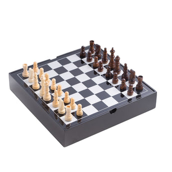 Bey-Berk Evan Multi Game Set in Black Lacquered Wood