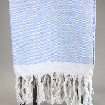 Une Vie Nomade Handmade Moroccan Throw in Light Blue • 2 Sizes