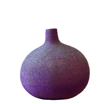 STORE PICKUP ONLY • African Beaded Vase, Purple