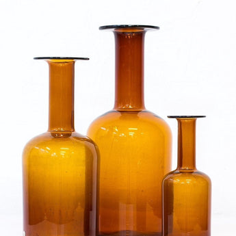 Vintage Holmegaard Gulvase in Amber by Otto Brauer • 2 sizes