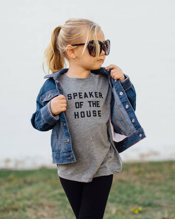 Love Bubby Short Sleeve Kids' T-Shirt • Speaker of the House in Gray